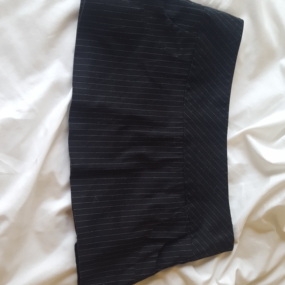 Black with white pin strip mini skirt